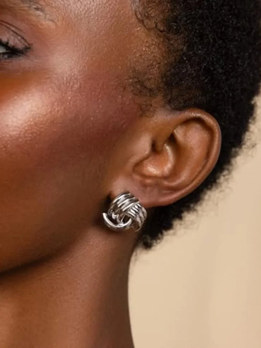 Gold Earrings for Women, 14K Gold Plated Hypoallergenic Statement Knot Chunky